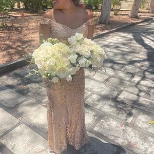 Gold bridesmaid dresses